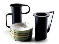 Stack of Plates with Vases