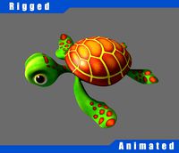 Cartoon Turtle Rigged