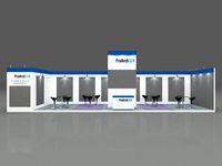Exhibition stall 3d model 12 mtr x 3 mtr 1 side open