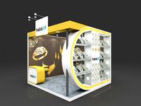 Jewelry exhibition stall 3d model 3 mtr x 3 mtr 2 sides open