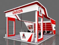 Exhibition stall 3d model 9x6 mtr 3 sides open