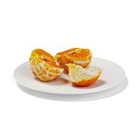 Halved Tangerine on White Plate