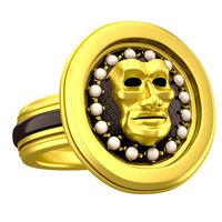 Face Mask Ring Gold