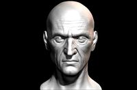 High detailed old guy face with UV and low poly