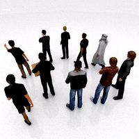 10 low -high poly people