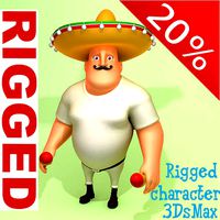 Mexican man Cartoon Rigged