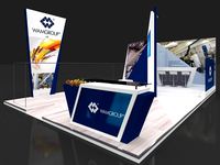 Exhibition stall 3d model 6x9 mtr 3 sides open