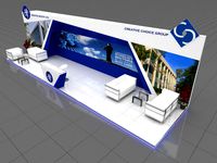 Exhibition stall 3d model 9x3 mtr 3 sides open