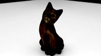 Wooden sitting cat