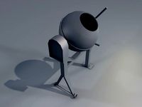 Low poly Cement Mixer ready for texturing and game with material