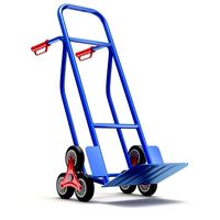 Stair climbing hand truck with six wheels