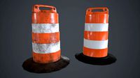 Traffic Barrel PBR Game Ready