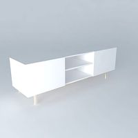 ARTIC white TV stand houses the world