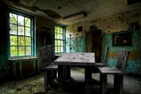 Old table and chair