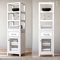 RH Hutton open shelf bath cabinet