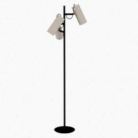 Floor Lamp with Three White Cylindrical Shades