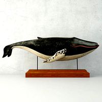 Carved and Painted Wooden Humpback Whale