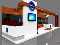 Exhibition stall 3d model 12x3 mtr 3 sides open