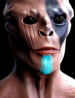 Alien high poly bust with textures polypainted