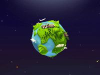Cartoon Low Poly Earth Planet