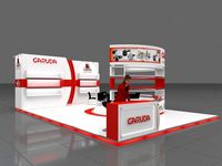 Exhibition stall 3d model 9x6 mtr 3 sides open Garuda Stand