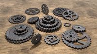 Low poly cogwheel gear set