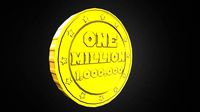 Game-Ready ONE MILLION Points Gold Coin Asset