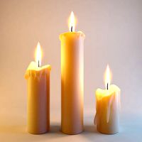 Three melted candles