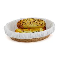 Buns with Sesame Seeds in Wicker Basket