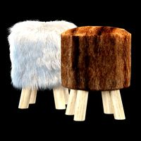 Faux Fur Stool