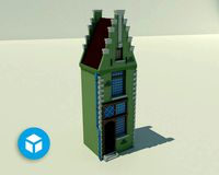 Narrow tenement with olive elevation