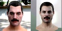 The 3d model of Freddie Mercury singer head