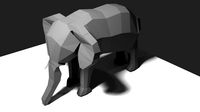 low-poly elephant