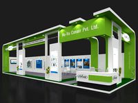Exhibition stall 3d model 17x6 mtr 2 sides open