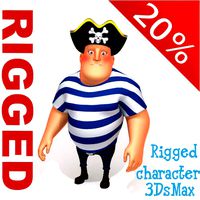 Pirate man Cartoon Rigged 02