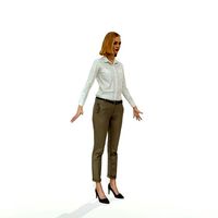 Blonde woman in business clothes