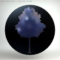 Round Wall Mirror with Frosted Tree Design 3D Model