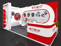 Exhibition stall 3d model 6x3 mtr 2 sides open