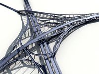 Highway Viaduct flyover 3D model-3