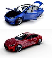 Tesla Model 3 and Model S with interior and chassis Pack
