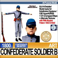 Civil War Confederate Soldier B Infantry