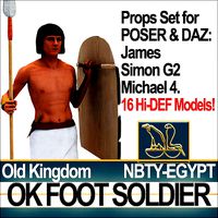 Ancient Egyptian OK Foot Soldier Props Set Poser Daz