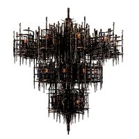 Custom made stalactite style chandelier and sconce