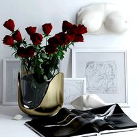 Set with roses marble bust and lips