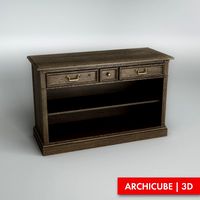 Wooden console 3D Model