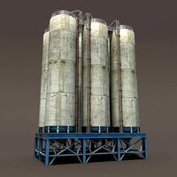 Chemical Silos Low Poly 3d Moldel