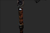Low Poly wooden medieval halberd