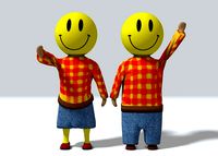 Toon Smiley Character Set RIGGED