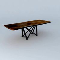 Live Slab Truss Leg Table