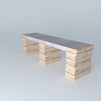 bench table passes Frederic tabary with pallets wood table